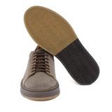 Sneaker stringata in suede fango con fondo in gomma tricolore 1043LHSBI 105 ROSSI 