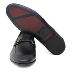 Mocassino in vitello dollaro nero con fondo in cuoio antiscivolo 679WILN 1136 ROSSI 