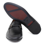 Mocassino in vitello dollaro nero con fondo in cuoio antiscivolo 679WILN 1136 ROSSI 