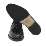 Mocassino donna con mappine in vitello spazzolato nero con fondo cuoio antiscivolo D204CNE 12 ROSSI 