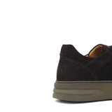 Sneakers in camosco ingrassato testa di moro e fondo in gomma leggera 1245CHSM 362 ROSSI 