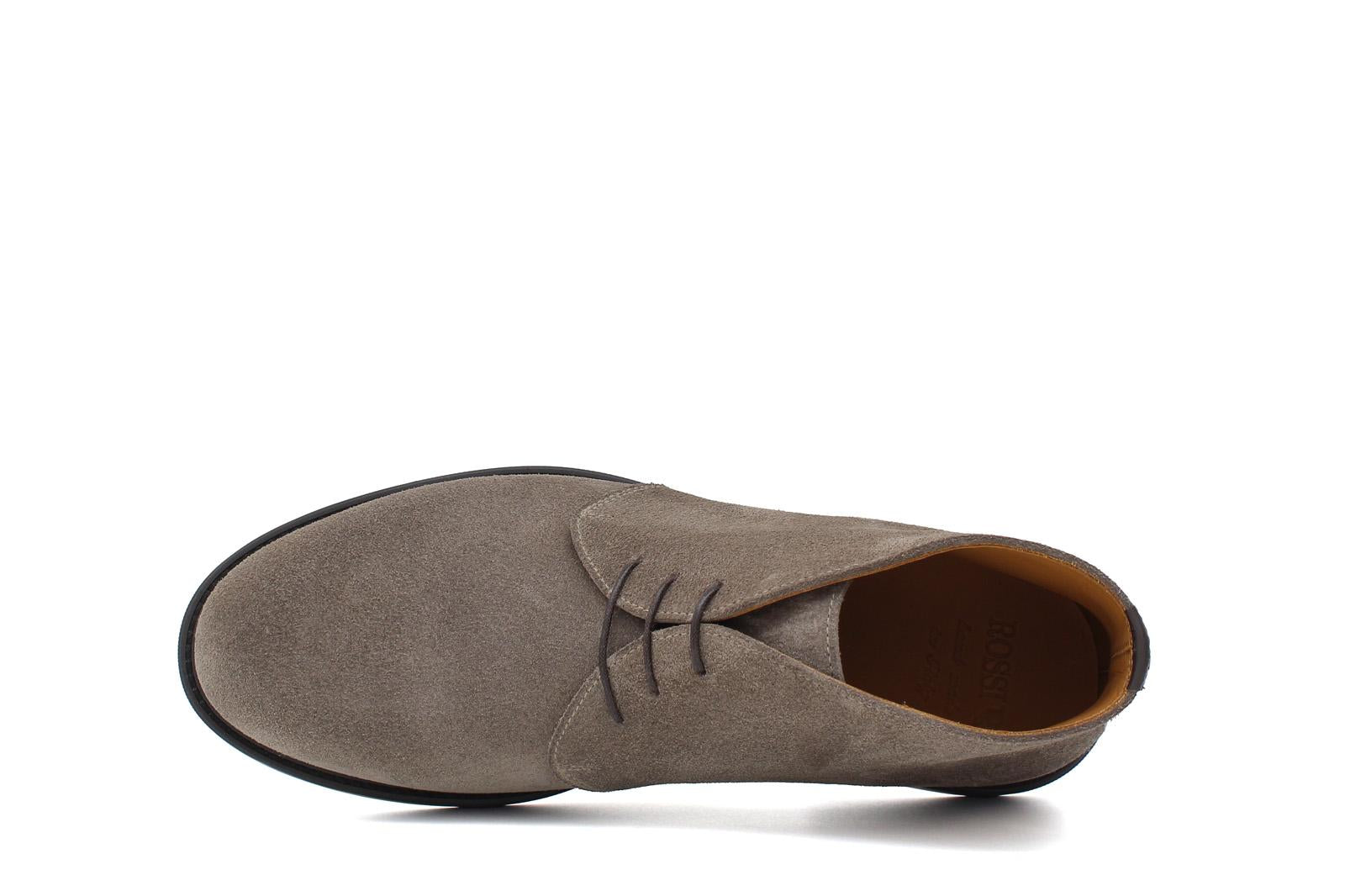 Polacchino stringato in camoscio color sabbia con fondo in gomma 084RHSBIS 150 ROSSI 