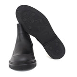 Stivaletto con zip interna ed elastico esterno in vitello liscio e bottalato nero con fondo gomma 855PZPN 426 ROSSI 