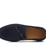 Slip on in camoscio blu con fondo in gomma cucito 649FLOBLU 201 ROSSI 