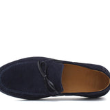 Slip on in camoscio blu con fondo in gomma cucito 649FLOBLU 201 ROSSI 