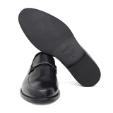 Mocassino con accessorio in vitello spazzolato blu scuro con fondo in cuoio 621TBLU 55 ROSSI 