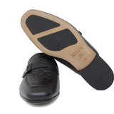 Sabot in vitello a fiore con riporto in cocco stampato nel colore nero 1505SERN 70 ROSSI 