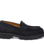 Mocassino donna stile ingegnere in suede blu e fondo in gomma leggera D212HSSBLU 7 ROSSI 