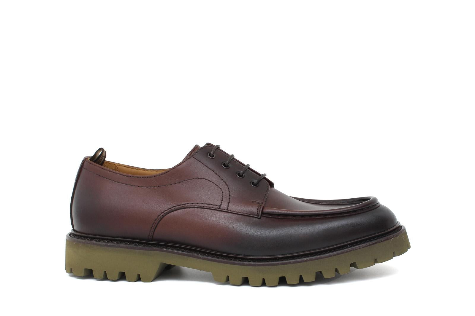 Derby modello ingegnere in vitello anticato marrone e fondo in gomma leggera 458BOSMAR 112 ROSSI 