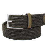 Cinta h35 con fibbia in nikel satinato con intreccio elasticizzato color verde INTRELAVER 127 ROSSI 
