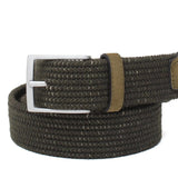 Cinta h35 con fibbia in nikel satinato con intreccio elasticizzato color verde INTRELAVER 127 ROSSI 