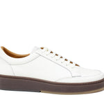 Sneaker in vitello bottalato crema  con fondo in gomma tricolore 643LGVBCRE 94 ROSSI 