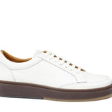 Sneaker in vitello bottalato crema  con fondo in gomma tricolore 643LGVBCRE 94 ROSSI 