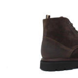 Stivaletto stringato in camoscio ingrassato testa di moro con fondo in gomma leggero 8189PLHSQ 1019 ROSSI 