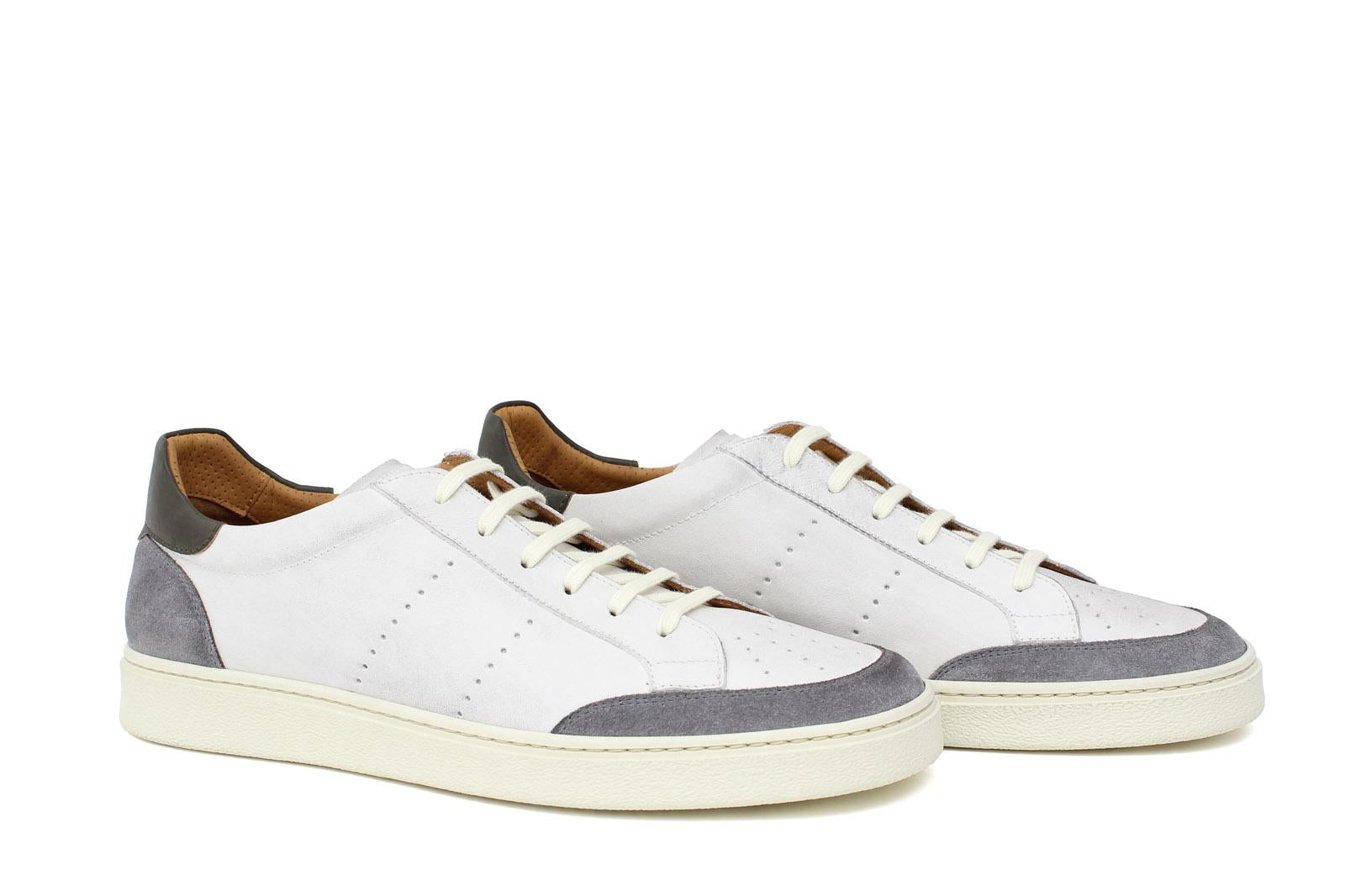 Sneaker in vitello anticato off white con inserti in camoscio e fondo in gomma 1051CODIXOFFFM 217 ROSSI 