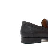 Mocassino College stile inglese in vitello naturale testa di moro con  fondo cuoio mezza gomma 5316CSMOK 212 ROSSI 