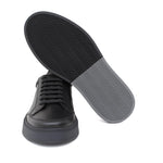 Sneaker in vitello bottalato nero con fondo in gomma tricolore 643LGVBN 617 ROSSI 