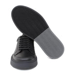 Sneaker in vitello bottalato nero con fondo in gomma tricolore 643LGVBN 617 ROSSI 