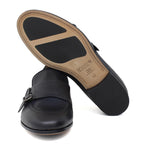 Doppia fibbia a sacchetto intero in vitello naturale blu sfumato e fondo in cuoio antiscivolo cucito blake 267DIXBLU 631 ROSSI 