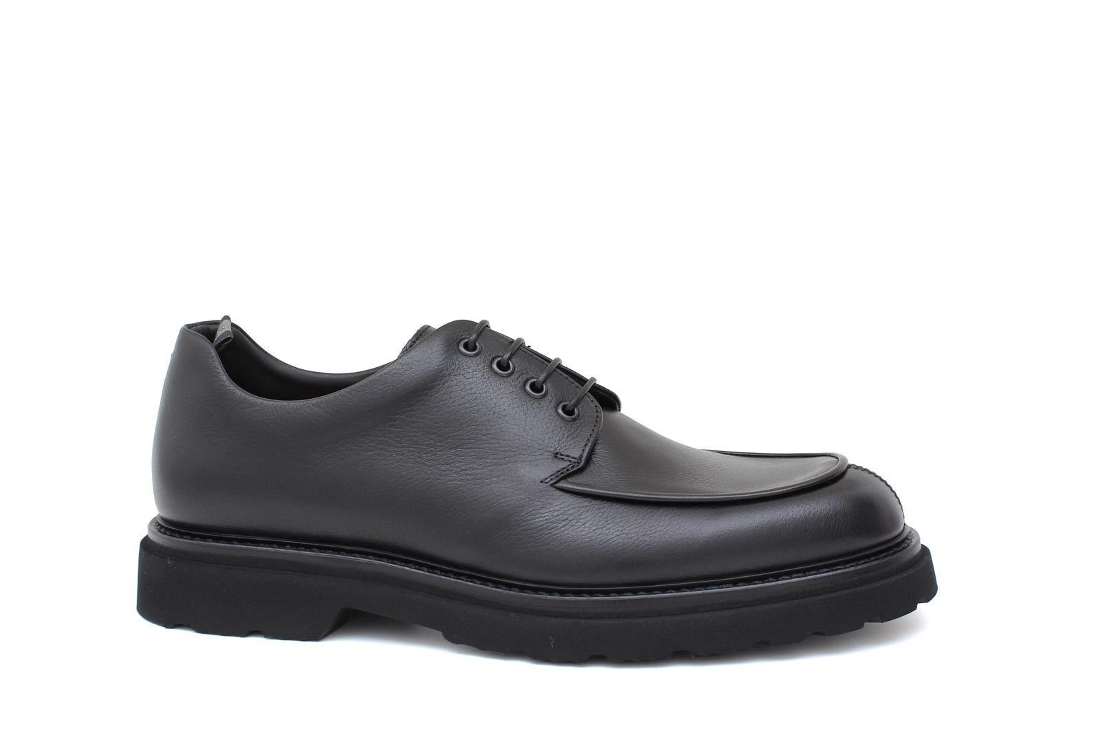 Derby in pellame bufalo color  nero con fondo in gomma leggera 1203REXN 397 ROSSI 