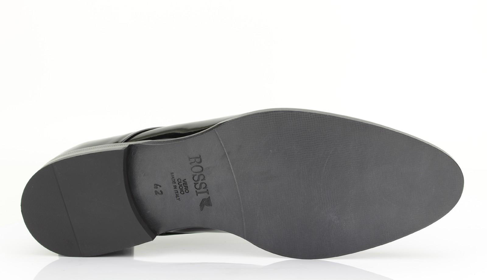 Derby in vernice nera con fondo in cuoio 7652VN 90 ROSSI 