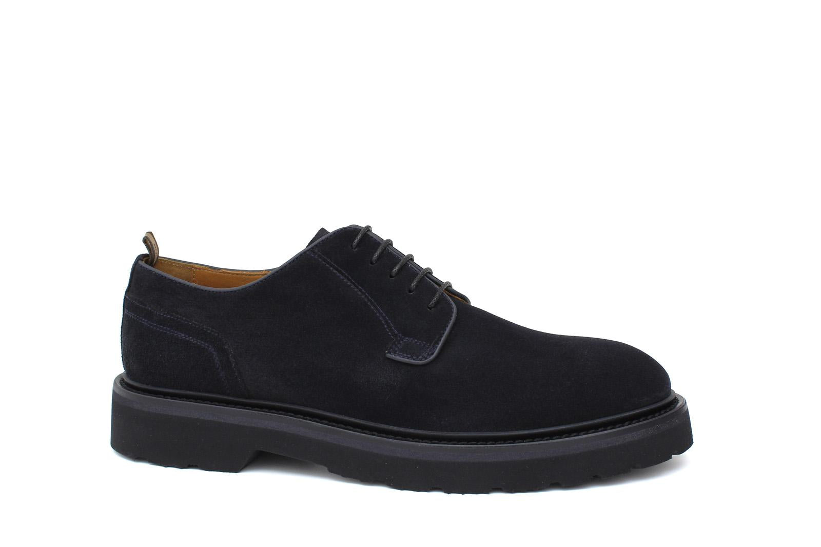 Derby in suede color blu e fondo in gomma leggera 9265HSBLU 1142 ROSSI 