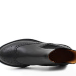 Stivaletto con elastico stile inglese in vitello a fiore nero  e fondo in gomma 9176PSNER 281 ROSSI 