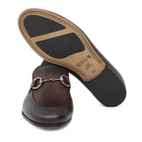 Mocassino con accessorio a sacchetto intero in vitello naturale marrone sfumato con fondo cuoio antiscivolo 269PDCAS 261 ROSSI 