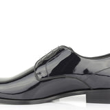Derby in vernice blu con fondo in cuoio 7608VBLU 192  UN ROSSI 