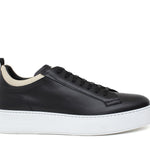 Sneakers in vitello nero con riporto in beige e fondo in gomma 872LPOLNE 1000 ROSSI 