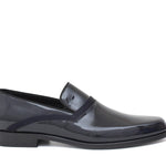 Mocassino in vernice blu scuro con riporto in raso e fondo in cuoio 619VBLU 985 ROSSI 