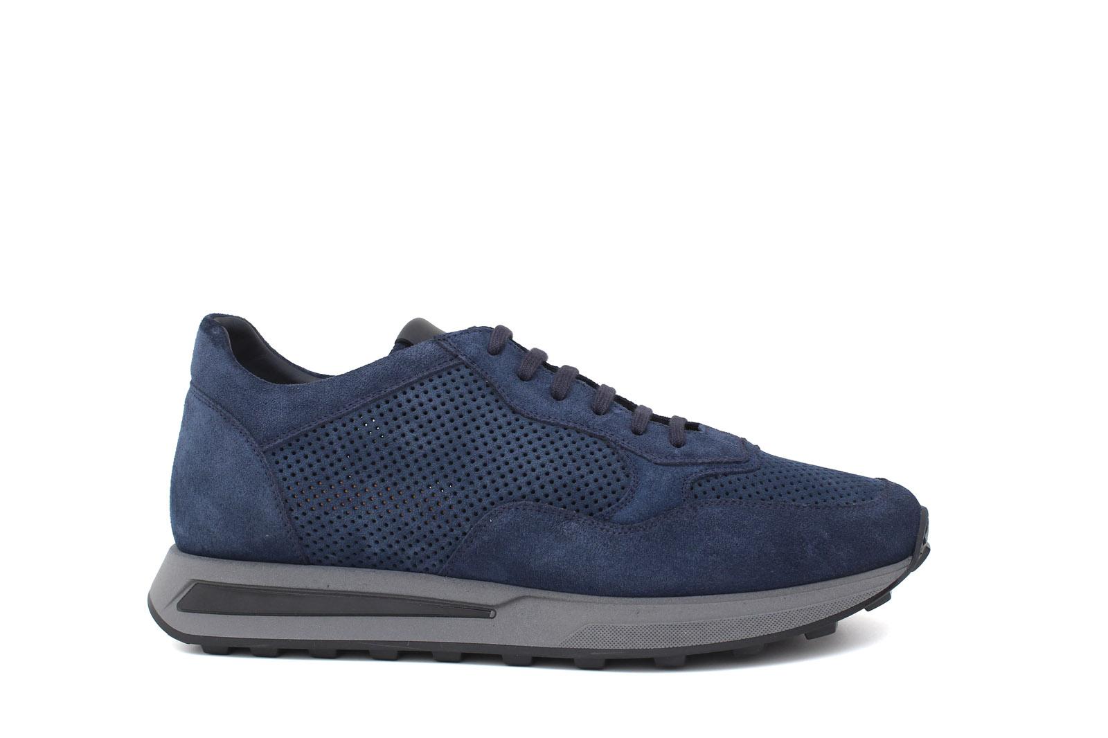 Sneaker  in camoscio traforato colore navy e fondo in gomma 1010FLZAGIO 1103 ROSSI 