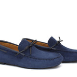 Drive in camoscio navy con riporti in pelle e fondo in gomma con inserti 6090FOLTRE 172 ROSSI 