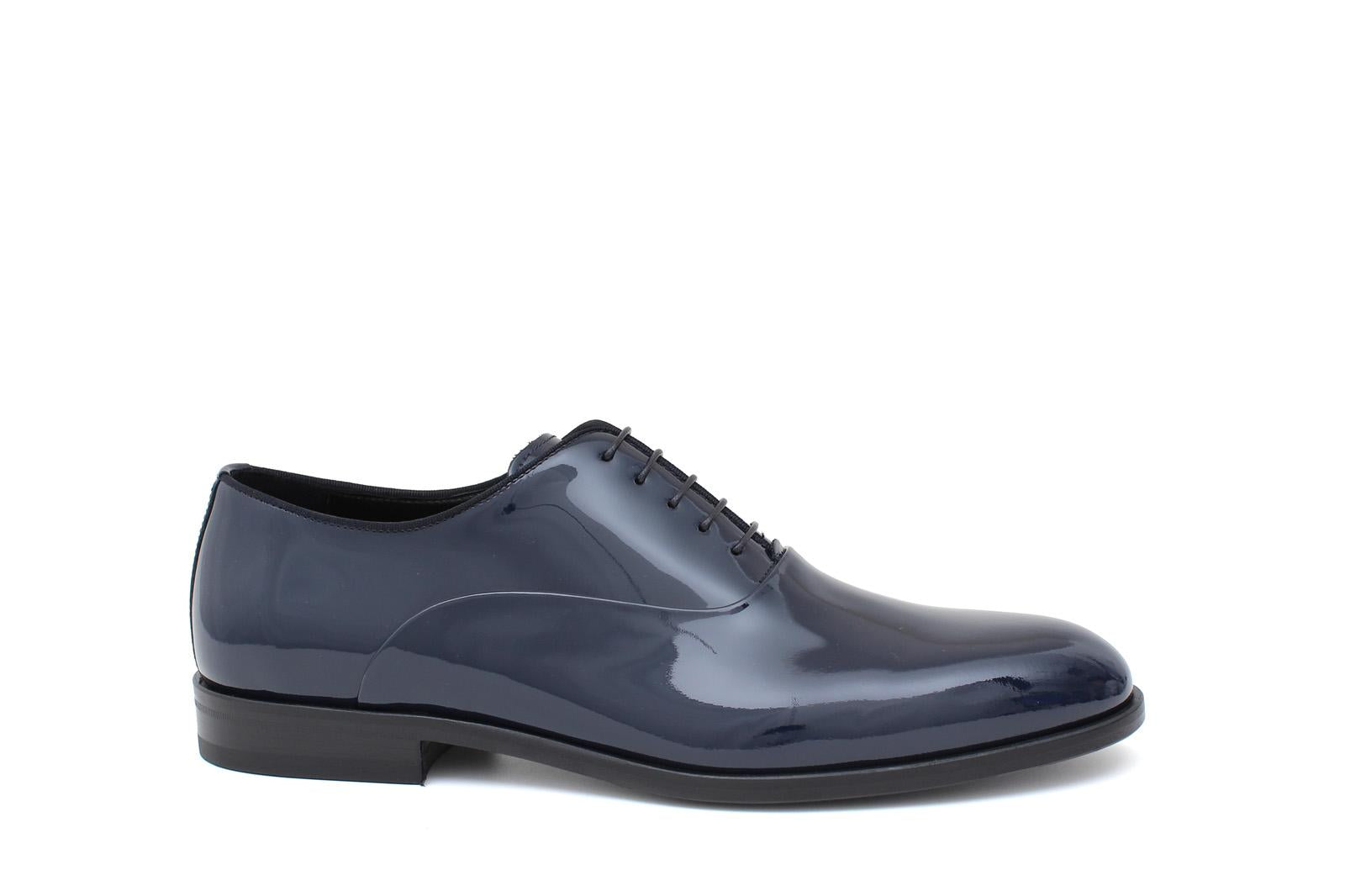 Francesina  in vernice bluette  con  fondo in cuoio 607VBETTE 277 ROSSI 