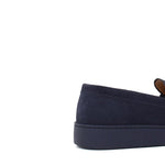 Slip-on in camoscio blu con fondo in gomma cucito 645FBLU 56 ROSSI 