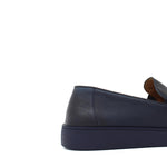 Slip on in vitello naturale blu sfumato con fondo in gomma cucito 622CADIXB 67 ROSSI 