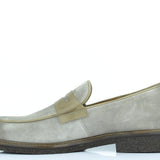 Mocassino in camoscio anticato color roccia con fondo in gomma leggera cucita 7631RUSCL 504 ROSSI 