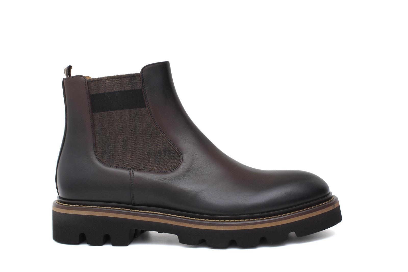 Stivaletto beatles in vitello anticato testa di moro e fondo in gomma leggera 9154CTPBOSTM 1039 ROSSI 