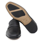 Mocassino a sacchetto  in vitello a pieno fiore color nero con fondo in cuoio antiscivolo 1419DNE 954 ROSSI 