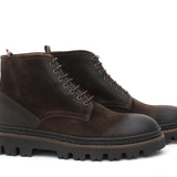 Stivaletto stringato in camoscio invecchiato testa di moro con fondo gomma roccia leggero 9199LPHSQ 110 ROSSI 