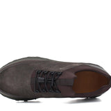 Sneakers in vitello morbido testa di moro con riporto in camoscio con fondo gomma verdone 925POLM 107 ROSSI 