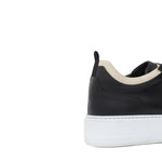 Sneakers in vitello nero con riporto in beige e fondo in gomma 872LPOLNE 1000 ROSSI 