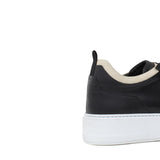 Sneakers in vitello nero con riporto in beige e fondo in gomma 872LPOLNE 1000 ROSSI 