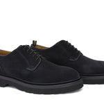 Derby in suede color blu e fondo in gomma leggera 9265HSBLU 1142 ROSSI 