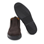 Polacchino con elastico centrale in camoscio ingrassato testa di moro e fondo gomma leggera 1238PHSMO 1058 ROSSI 