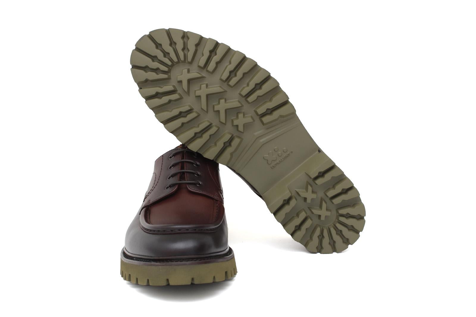 Derby modello ingegnere in vitello anticato marrone e fondo in gomma leggera 458BOSMAR 112 ROSSI 