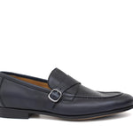 Mocassino lavorazione sacchetto in vitello naturale blu e fondo cuoio con inserto antiscivolo 1044DIXB 129 ROSSI 