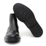 Stivaletto con elastico stile inglese in vitello a fiore nero  e fondo in gomma 9176PSNER 281 ROSSI 