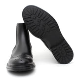 Stivaletto con elastico stile inglese in vitello a fiore nero  e fondo in gomma 9176PSNER 281 ROSSI 