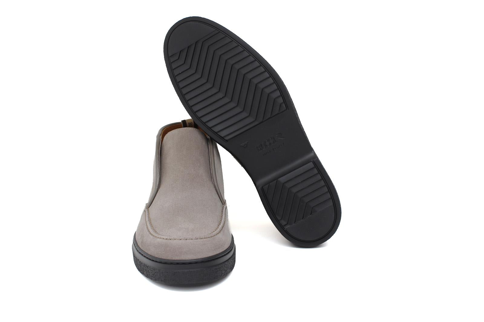 Polacchino con elastico centrale in camoscio ingrassato color roccia e fondo in  gomma leggera 1602PCHSCLO 1042 ROSSI 